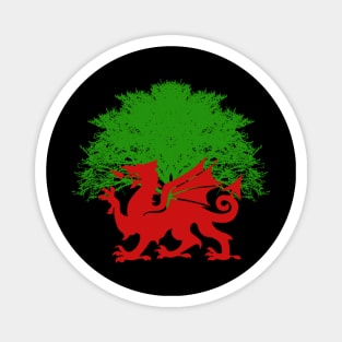 Red Welsh Dragon Tree Magnet